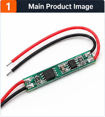 1S 3A 3.7V Li-ion BMS PCM Protection Board With Wire for 18650 Battery