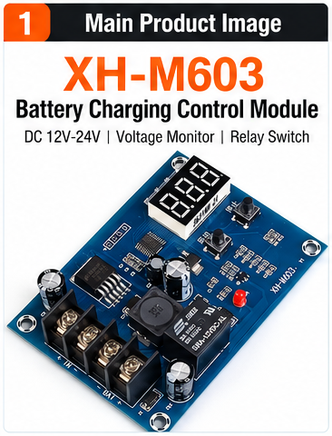 XH-M603 M632 12V 24V Battery Charging Control Module with Digital Voltage Display
