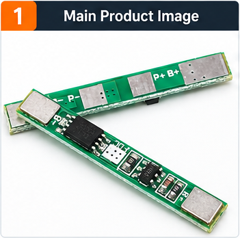 1S 3A 3.7V Li-ion BMS PCM Protection Board for 18650 Battery – Without Wires