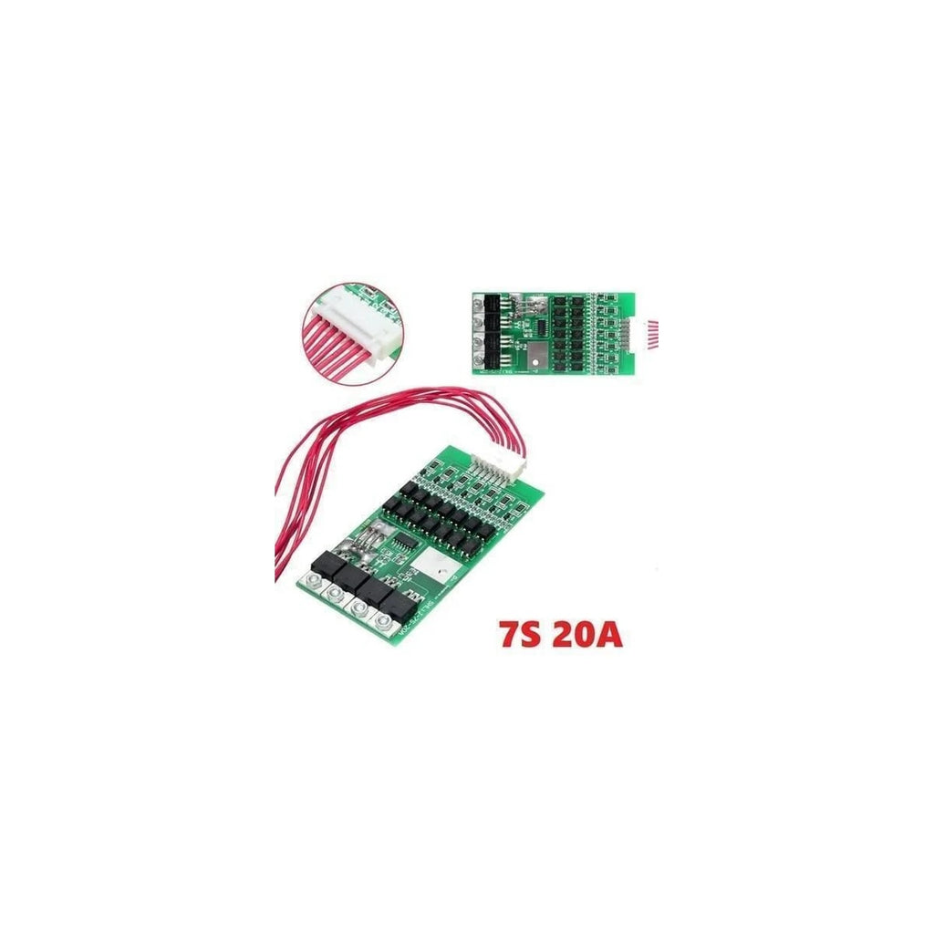 7S 24V 20A 18650 Lithium-Ion Battery BMS Protection Board with Wire