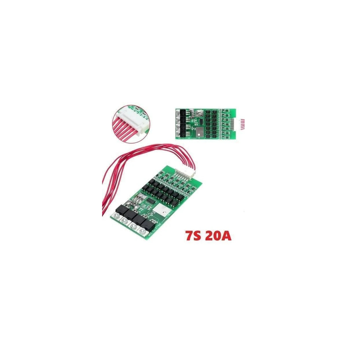 7S 24V 20A 18650 Lithium-Ion Battery BMS Protection Board with Wire
