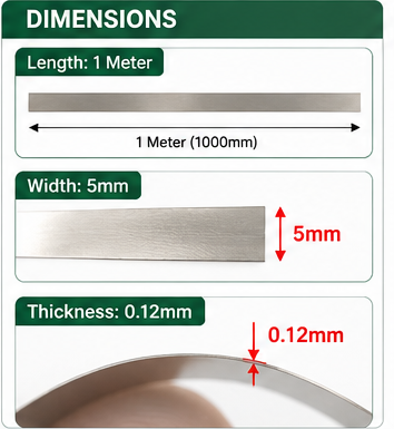 1 Meter 18650 Nickel Strip 0.12mm × 5mm for Battery Spot Welding