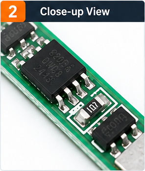 1S 3A 3.7V Li-ion BMS PCM Protection Board for 18650 Battery – Without Wires