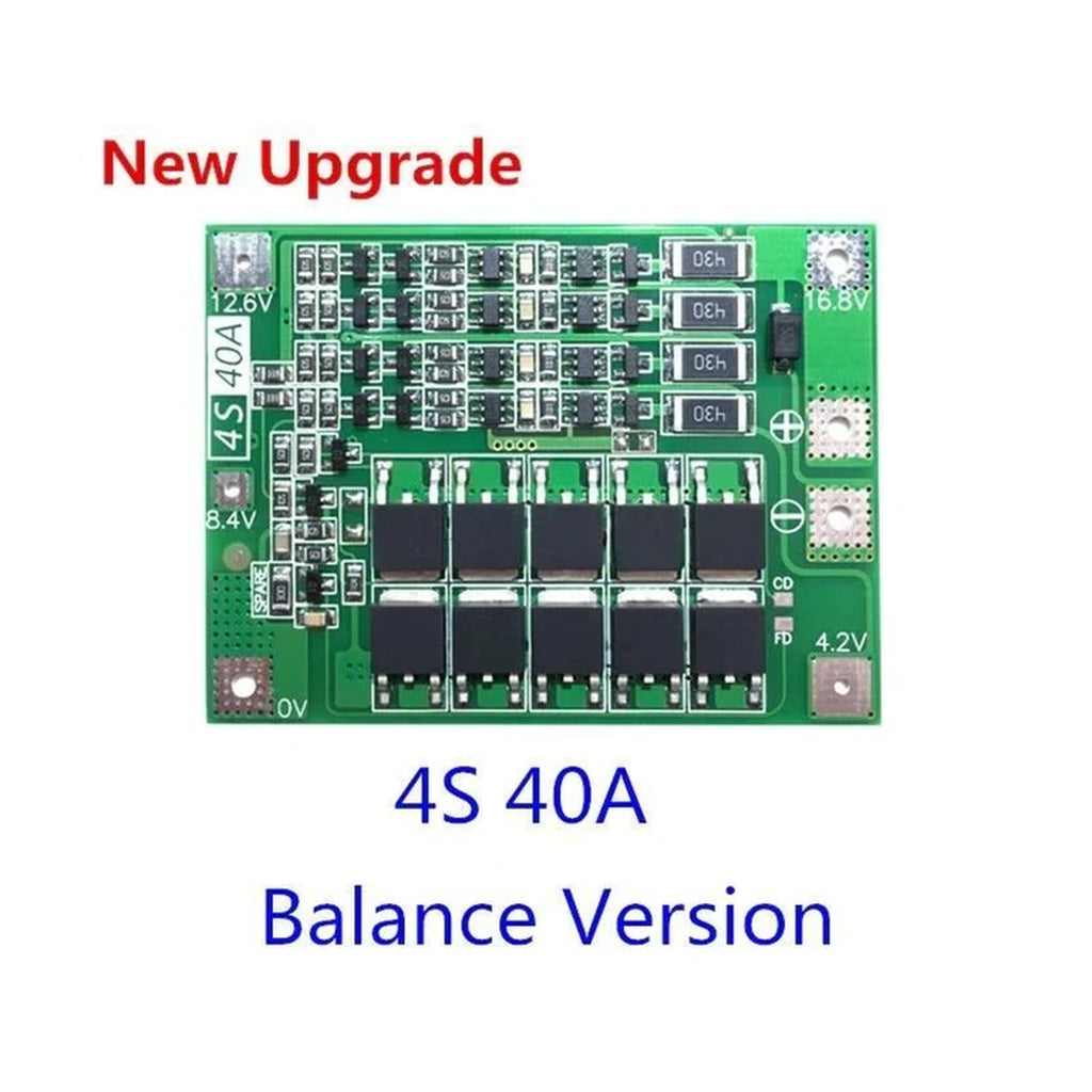 4S 40A Balanced BMS Battery Protection Board for 18650 Li-ion Batteries – 16.8V