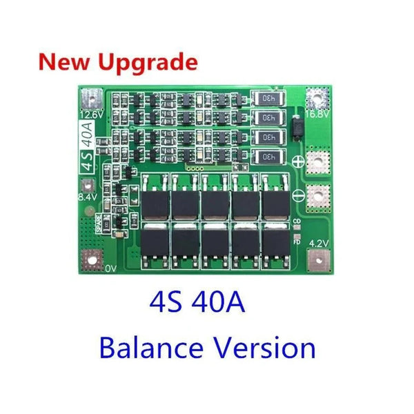 4S 40A Balanced BMS Battery Protection Board for 18650 Li-ion Batteries – 16.8V