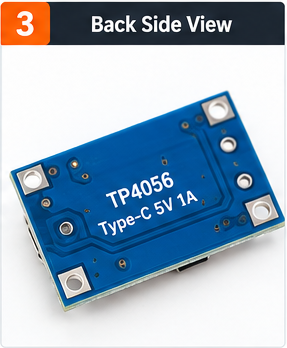 TP4056 USB Type-C 5V 1A Li-ion Battery Charger Module with Protection – 3.7V 1S