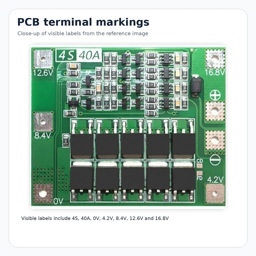 Dell HW-296 4S 40A Li-ion Battery Protection Board – 14.8V 18650 BMS