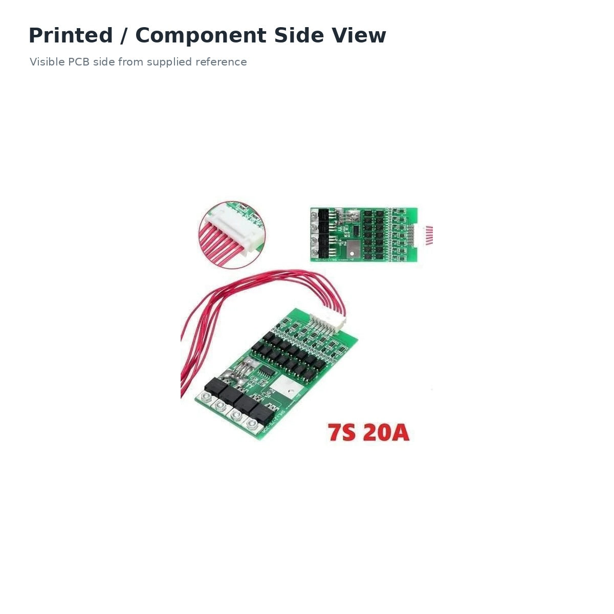 7S 24V 20A 18650 Lithium-Ion Battery BMS Protection Board with Wire