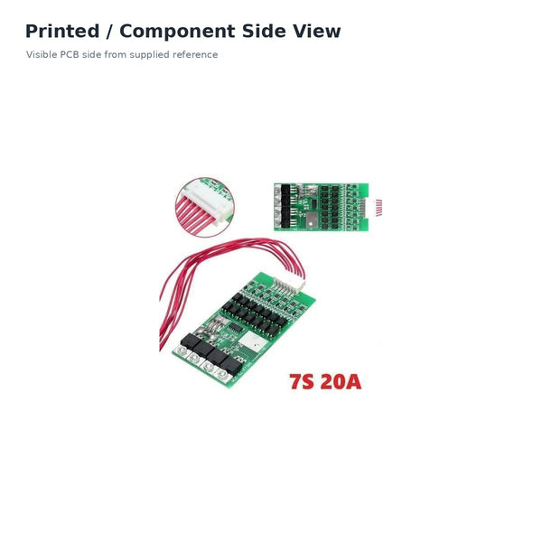 7S 24V 20A 18650 Lithium-Ion Battery BMS Protection Board with Wire
