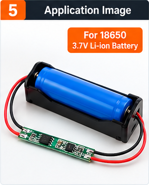 1S 3A 3.7V Li-ion BMS PCM Protection Board With Wire for 18650 Battery
