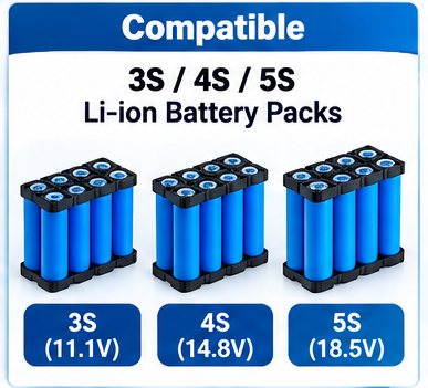 3S/4S/5S 100A Li-ion BMS Protection Board with Cell Balancing for 18650 Batteries