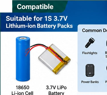 1S 3.7V Li-ion BMS Protection Board with Thermistor for 18650 Battery