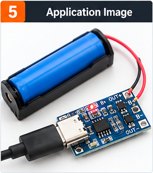 TP4056 USB Type-C 5V 1A Li-ion Battery Charger Module with Protection – 3.7V 1S