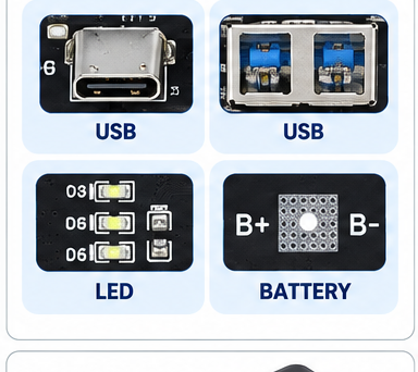 SW6206 / SW6208 QC4.0 PD3.0 22.5W Fast Charging Power Bank Module – Version C