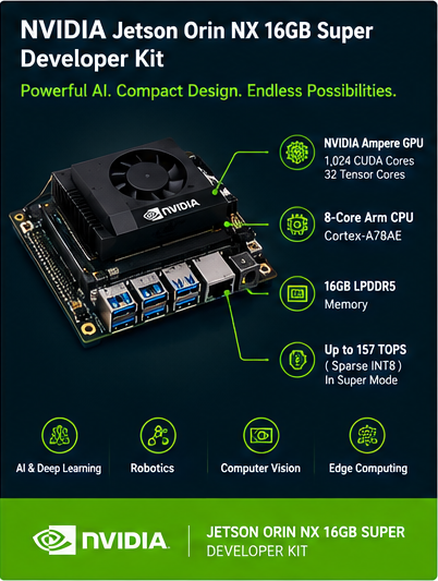 NVIDIA Jetson Orin NX 16GB Super Developer Kit – 157 TOPS