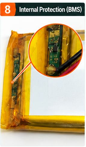 3.7V 5000mAh Li-ion Polymer Battery with 2.0mm JST Connector and BMS