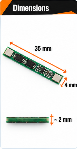 1S 4A BMS Protection Board for 3.7V Li-ion Battery – 259-FDC-3540