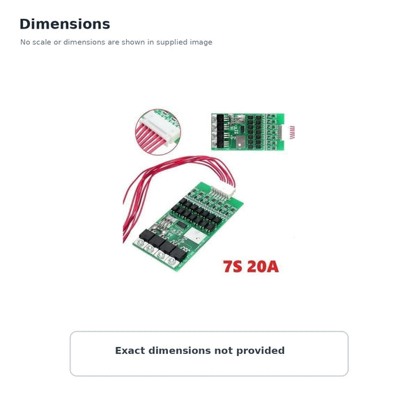 7S 24V 20A 18650 Lithium-Ion Battery BMS Protection Board with Wire