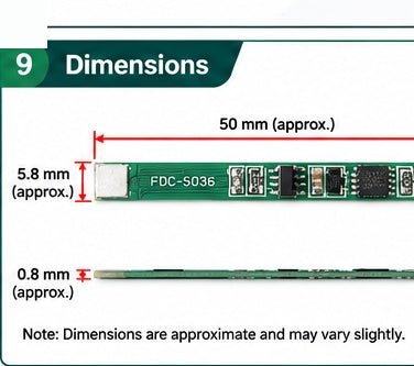 1S 3.7V Li-ion BMS Protection Board with Thermistor for 18650 Battery