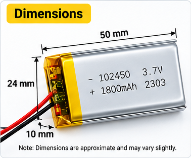 3.7V 1800mAh Lithium Battery With BMS