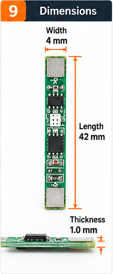 1S 3A 3.7V Li-ion BMS PCM Protection Board for 18650 Battery – Without Wires