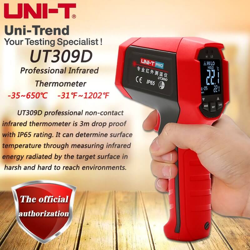 UNI-T-UT309D-Professional-Infrared-Thermometer-IP65-dust-waterproof-non-contact-thermometer-data-storage-EBTN-display-1.jpg Main image