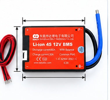 DALY BMS LiFePO4 4S 12V 60A Common Port Battery Protection Board with Balance