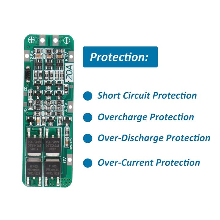 3S 20A 12.6V Li-ion Battery BMS Protection Board for 18650 Cells