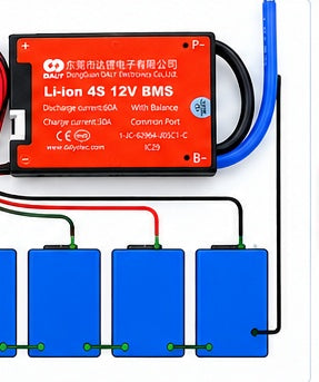 DALY BMS LiFePO4 4S 12V 60A Common Port Battery Protection Board with Balance