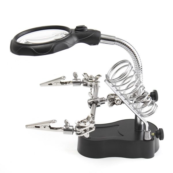 Helping Hand clip led Light Magnifier Glass Watch Repair Tool | Electronics