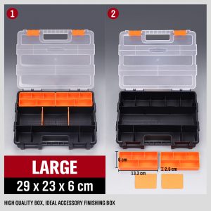 Parts Organizers Black/Orange Multi functional Plastic Box