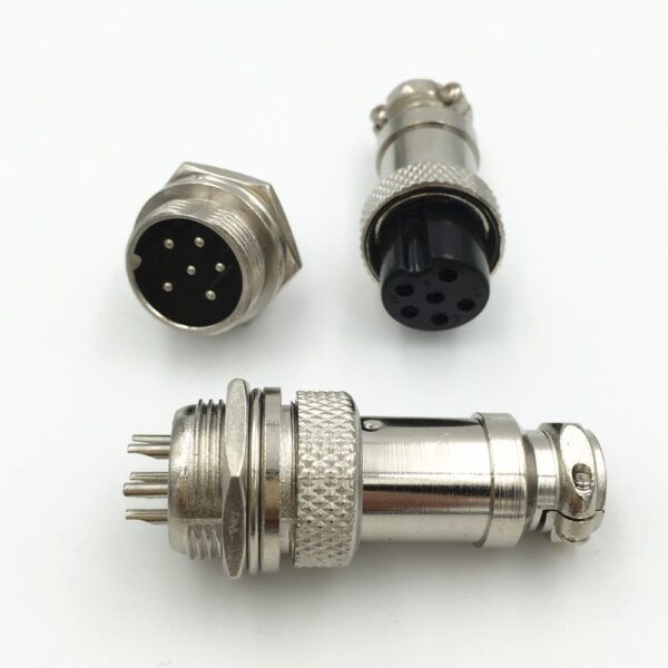 Xlr 6 Pin Cable Connector 16mm Chassis Mount 6pin Plug Adapter In 